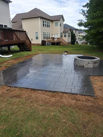 Close-up of stamped concrete texture in Herndon, VA