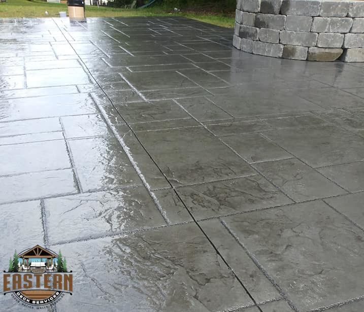 Stamped concrete patio and walkway project in Ashburn, VA