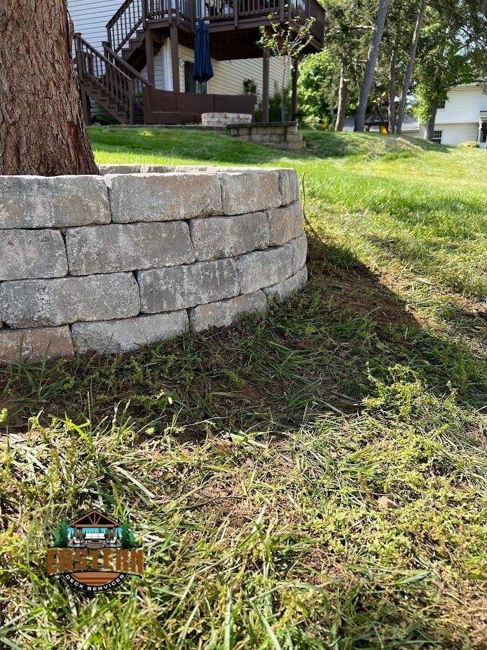 Brick wall installation around tree in Herndon, VA