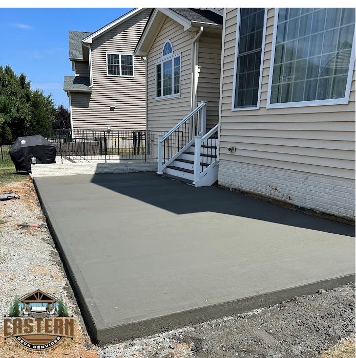 Custom brush finish concrete patio in Reston, VA